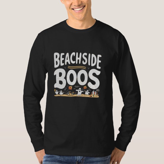 Beachside Boos Halloween Ghosts Festive Fun T-Shirt (Front)