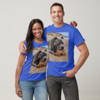 "Beachside Pals: A Staffy and Its Crab Companion"