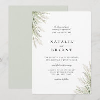 Beachside Pampas Grass Wedding Invitation
