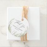 Beachside Pampas Grass Wedding Thank You Favour Tags<br><div class="desc">Elegant watercolor beachside pampas grass frame,  wedding thank you favour tags. "thank you" in chic black calligraphy graphic with lines for your names and event date. Back of tag features solid soft sage green colour.</div>
