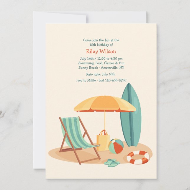 Beachside Party Invitation (Front)