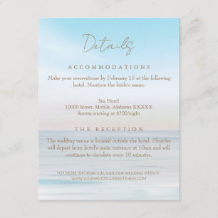 Beachside Wedding Venue Details Enclosure Card