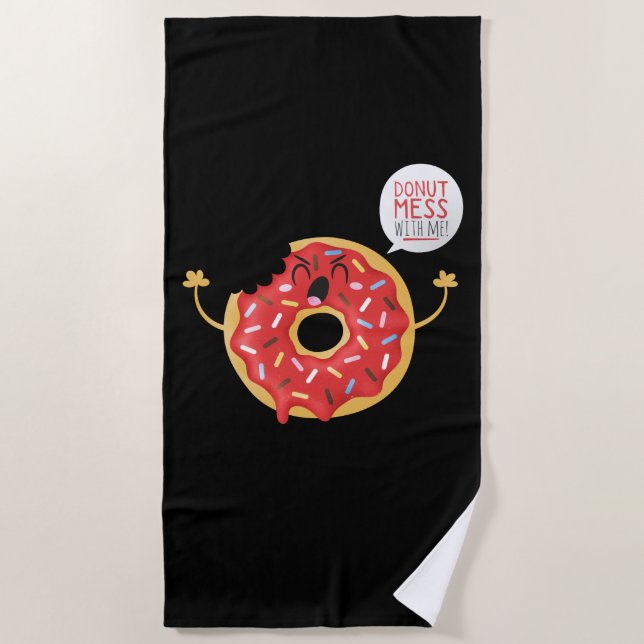 Beachtowel Skater Boys Cool Doughnut Mess With Me Beach Towel (Front)