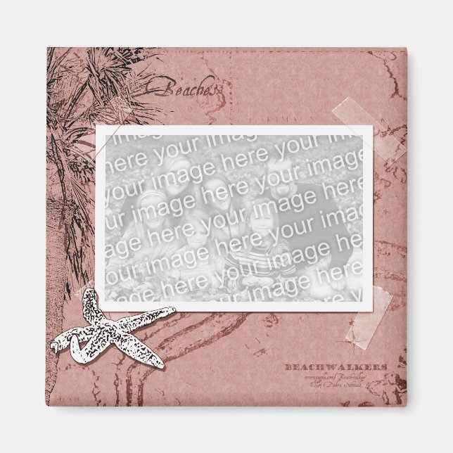 Beachwalker Collage - Sepia Magnet (Front)