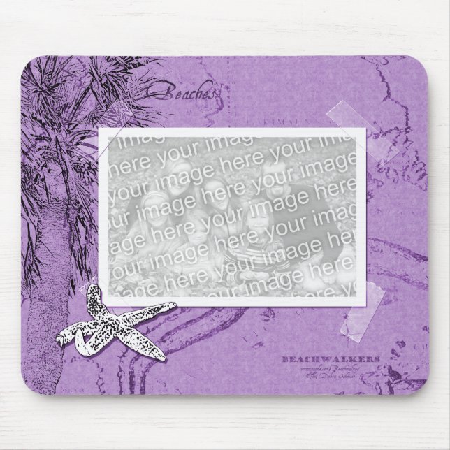 Beachwalker Collage - Starfish purple Mouse Mat (Front)