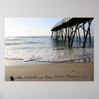Beachwrite's The World is New Each Morning Poster