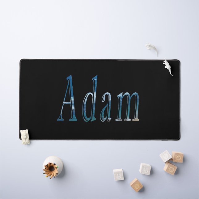 Beachy Adam Name, Desk Mat (Kids Table)