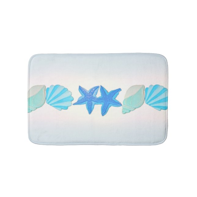 Beachy, artful starfish  bath mat (Front)