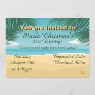 Beachy Birthday Celebration Invitation