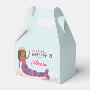 Beachy Birthday Mermaid Favour Box Pink Teal