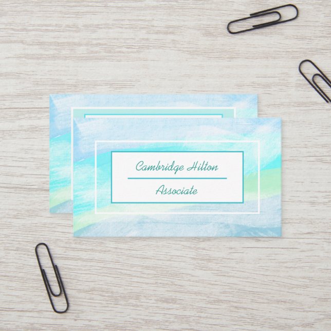 Beachy Blue Tones Business Card (Front/Back In Situ)