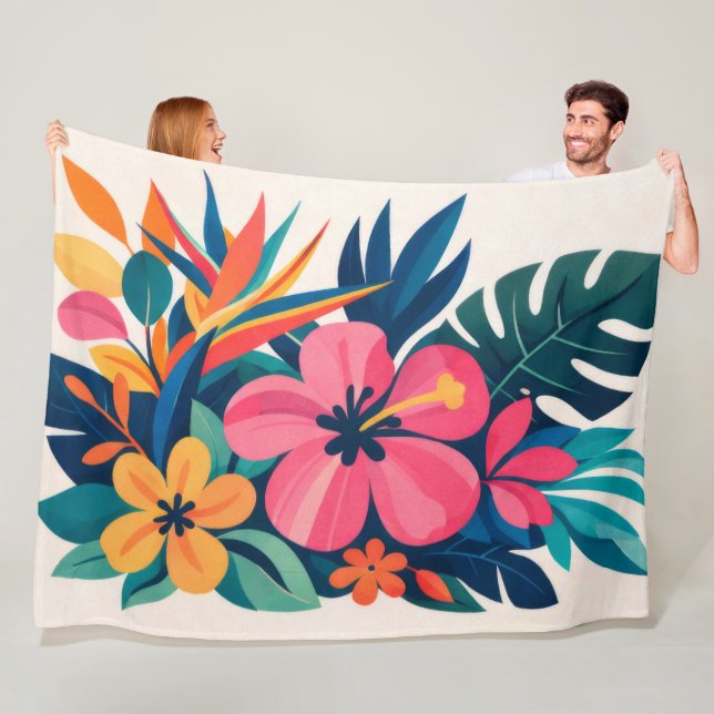 beachy boho retro cutie fleece blanket (In Situ)