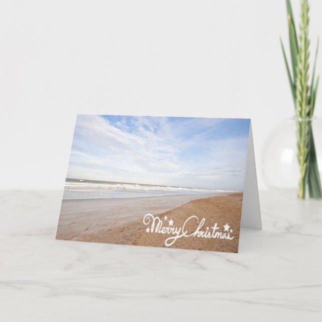 BEACHY CHRISTMAS GREETINGS FROM OUR BEACH HOLIDAY CARD (Front)