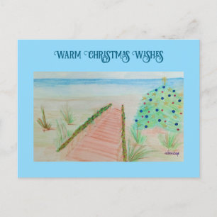 Beachy Christmas Holiday Postcard