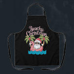 Beachy Christmas Tropical Vacation Santa Beach  Apron<br><div class="desc">Beachy ChristmasTropical Vacation Santa Beach Lover Gift</div>