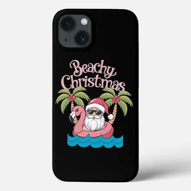 Beachy Christmas Tropical Vacation Santa Beach  Case-Mate iPhone Case (Back)