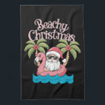 Beachy Christmas Tropical Vacation Santa Beach  Tea Towel<br><div class="desc">Beachy ChristmasTropical Vacation Santa Beach Lover Gift</div>