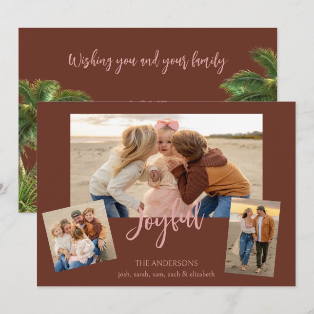 Beachy Collage Photo Holiday Card (Front/Back)