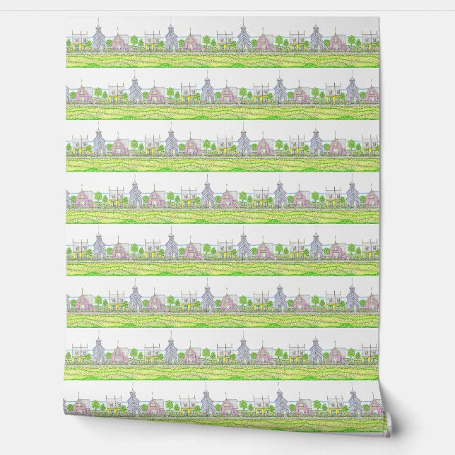 Beachy Cottages Wallpaper (Unrolling)
