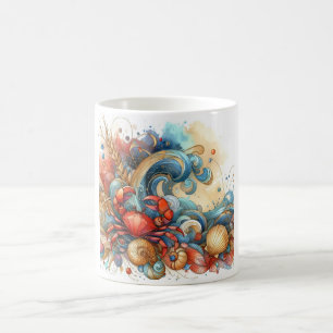 Beachy Crab Coffee Cup
