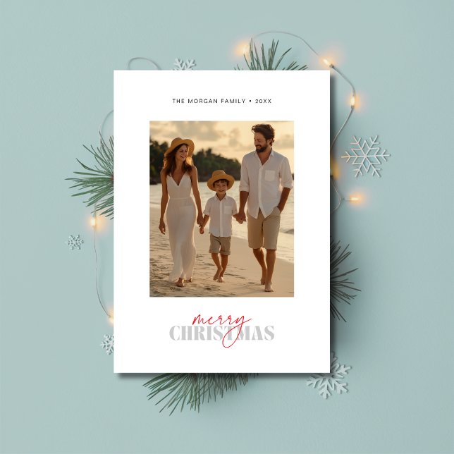 Beachy Family Photo Nautical Christmas Card (Creator Uploaded)