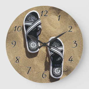 Beachy Flip Flops Large Clock