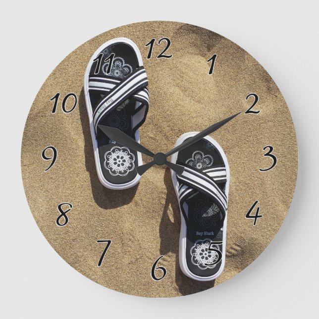 Beachy Flip Flops Large Clock (Front)
