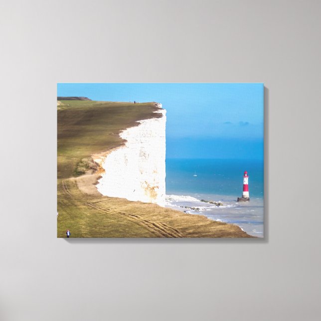 Beachy Head and lighthouse view canvas print (Front)