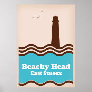 Beachy head East Sussex travel poster