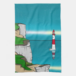 Beachy Head lighthouse English Channel Tea Towel