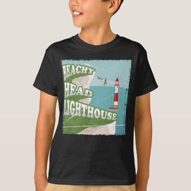 Beachy head lighthouse retro poster T-Shirt (Front)