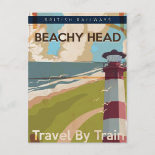 Beachy Head Vintage Travel poster Postcard