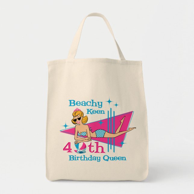 Beachy Keen 40th Birthday Tote Bag (Front)
