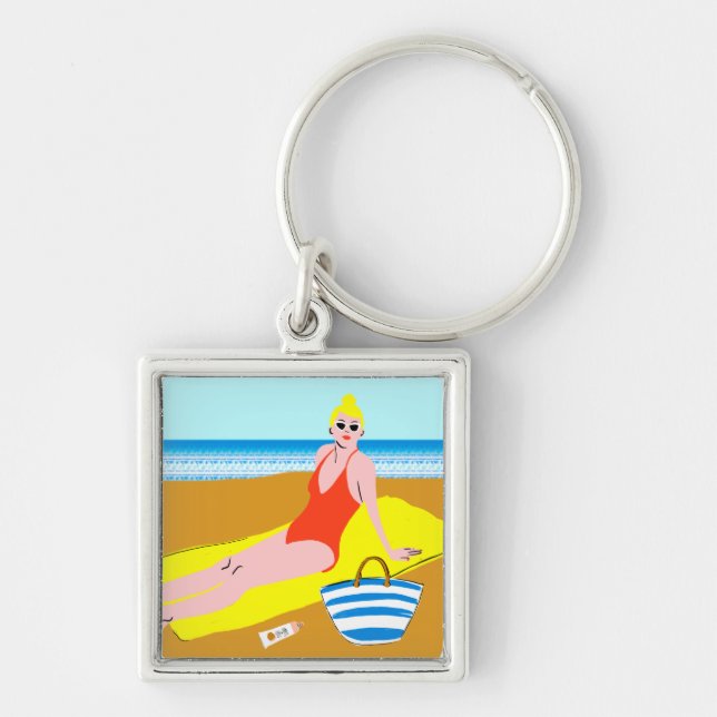 Beachy Keen - Yellow Key Ring (Front)