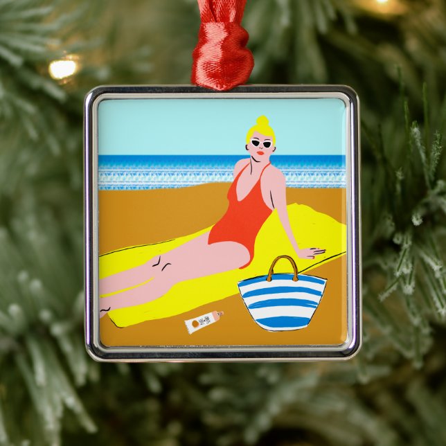 Beachy Keen - Yellow Metal Tree Decoration (Tree)