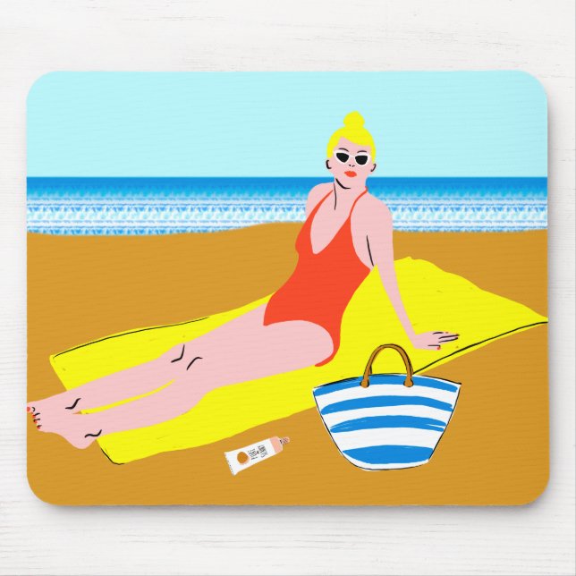 Beachy Keen - Yellow Mouse Mat (Front)