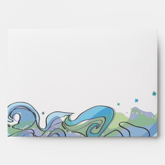 Beachy Ocean Bar Bat Mitzvah Invitation Envelope (Front)