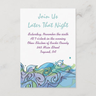 Beachy Ocean Bar Bat Mitzvah Invitation reply card