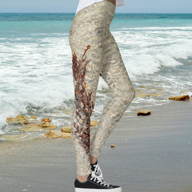Beachy Sand Water and Seaweed Photographic Leggings (Creator Uploaded)