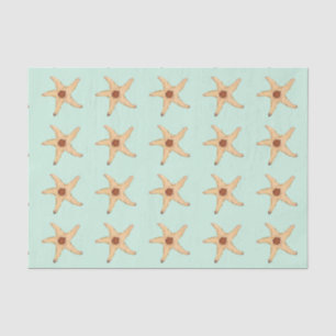 Beachy Starfish on Aqua matches Christmas Mermaid Tissue Paper