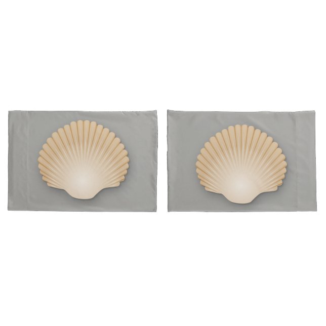 Beachy Tan Scalloped Seashell Pillowcase (Back-Set)