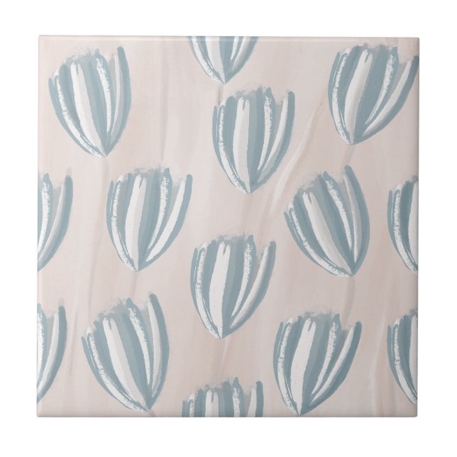Beachy Tulips Floral Tile (Front)