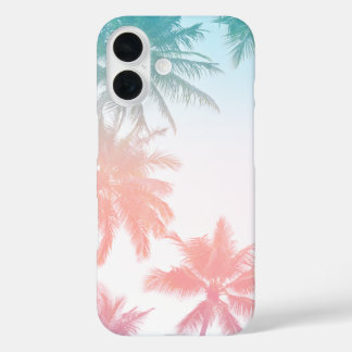 Beachy Vintage Sunset Palm Trees iPhone 16 Case