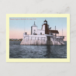Beacon Light House St. John, New Brunswick, Canada Postcard