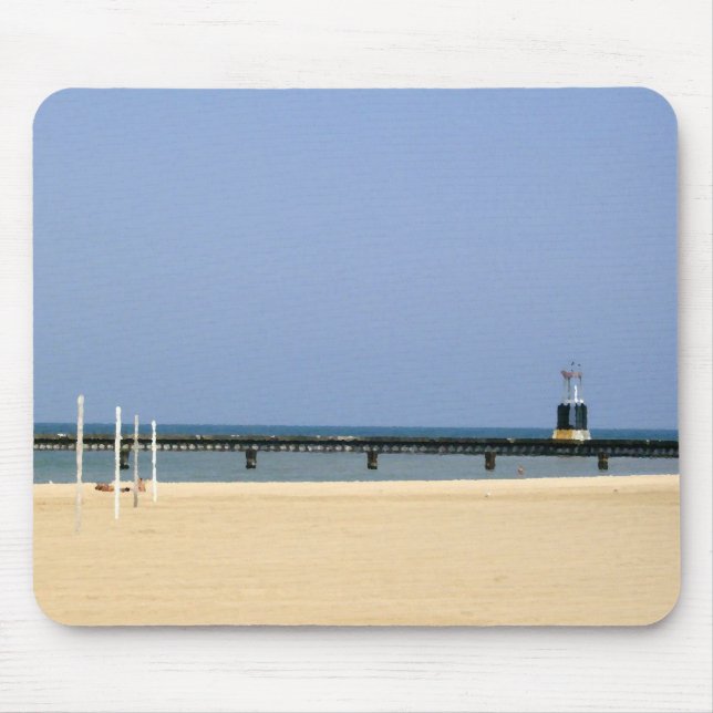 Beacon Light of Lake Michigan Shores Mouse Mat (Front)
