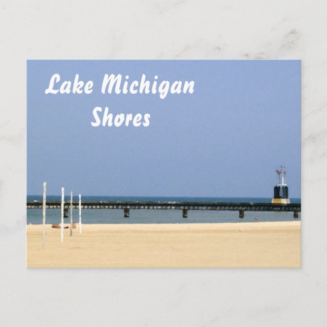Beacon Light of Lake Michigan Shores Postcard (Front)