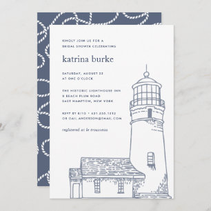 Beacon   Nautical Bridal Shower Invitation