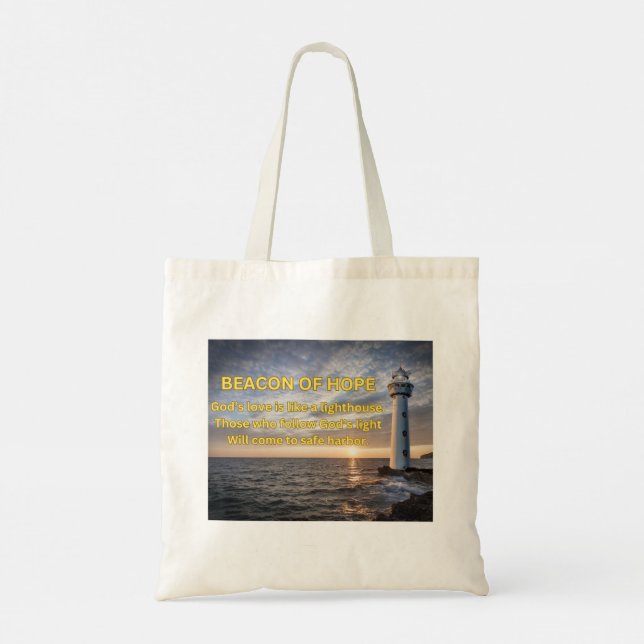 Beacon of Hope Lighthouse Tote Bag (Back)