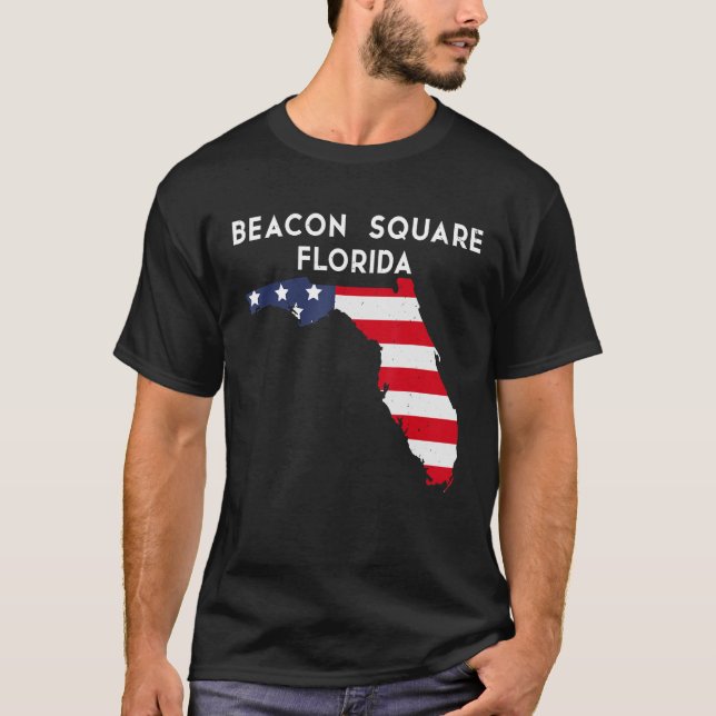 Beacon Square Florida USA State America Travel Flo T-Shirt (Front)