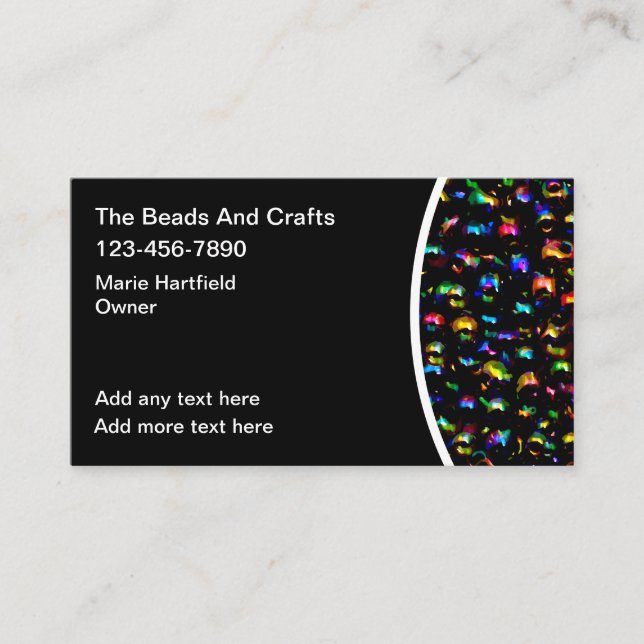 Bead Art And Crafts Business Cards (Front)